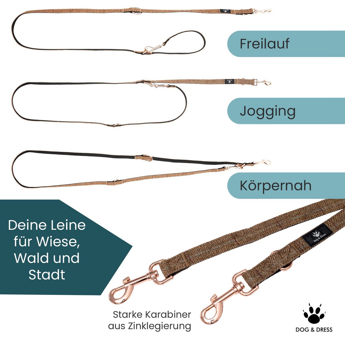 Hundehalsband + Leine Set "Argos" inkl. Geschenkbox