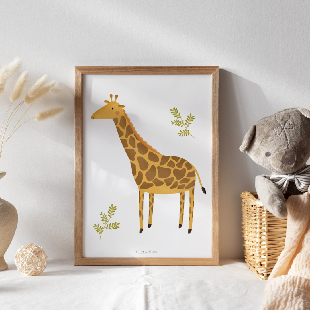 Poster Giraffe Children's Room - Children's Poster Baby Animals