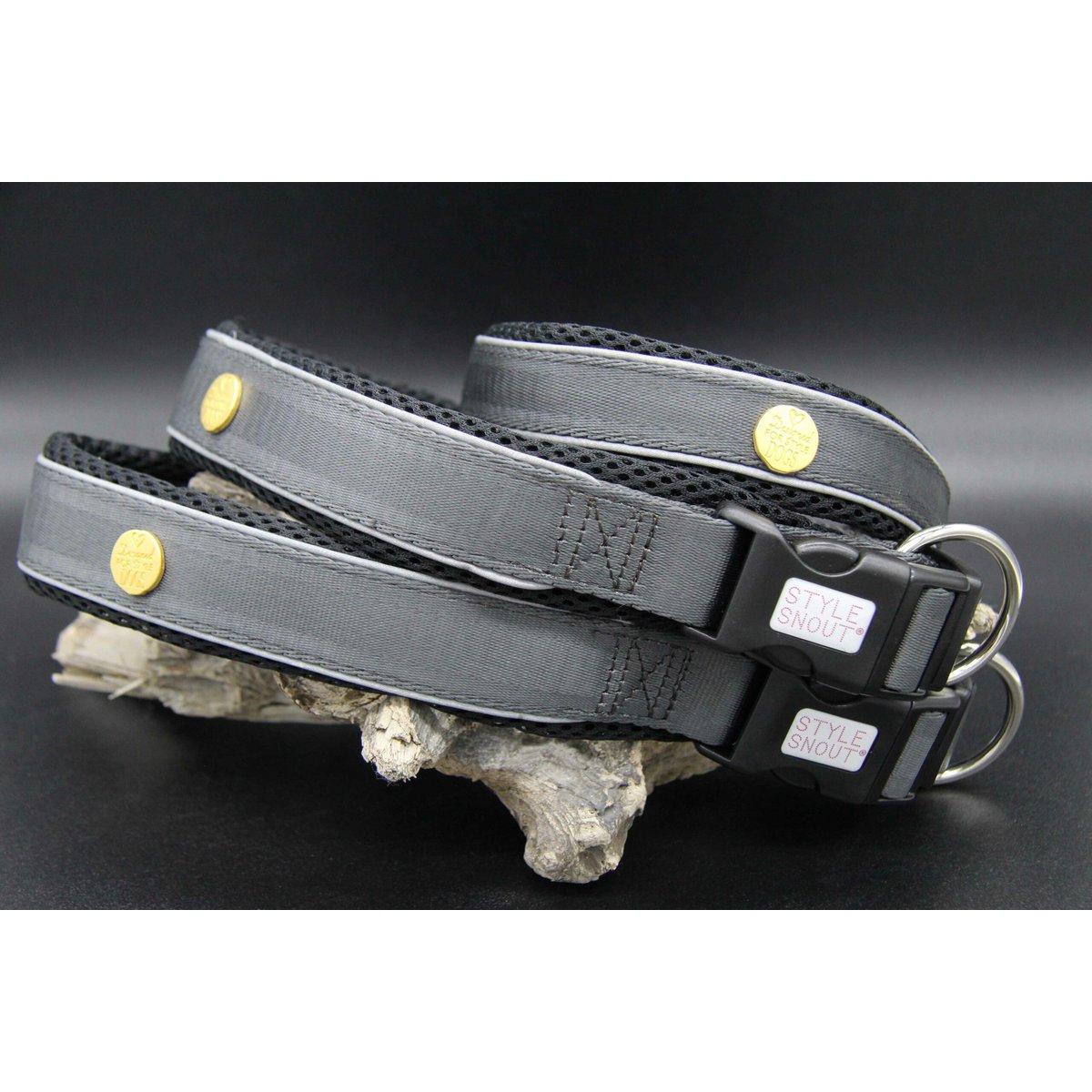 Dog collar Silver-Black-Edition